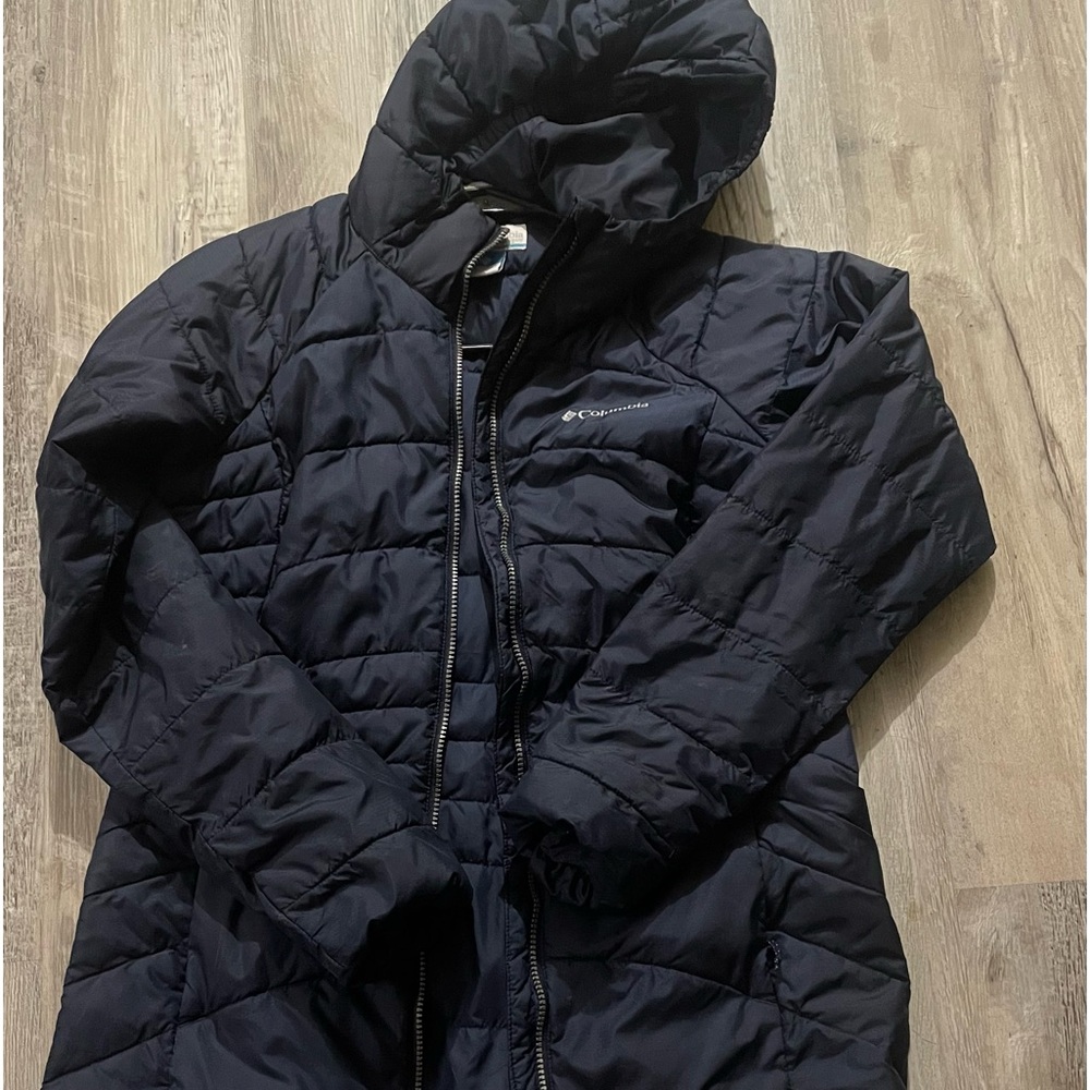 Long navy blue Columbia jacket size medium